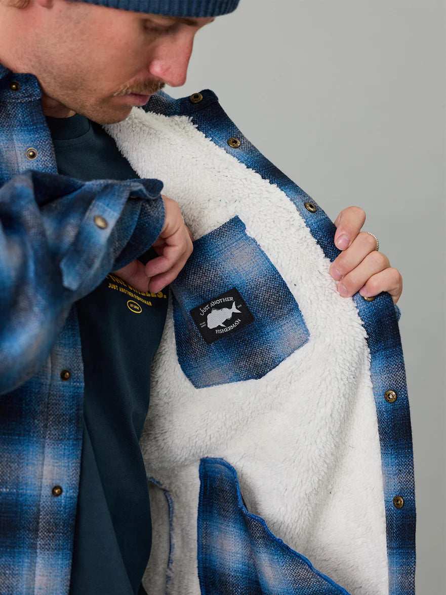 Just Another Fisherman - Seaport Shearling Jacket - Light Blue Check