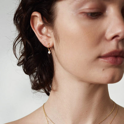 SILK &amp; STEEL - MINI PEARL HOOPS