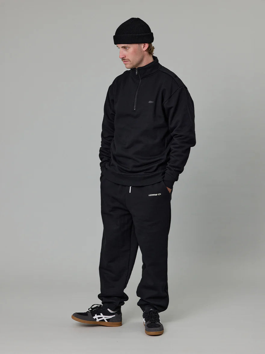 Just Another Fisherman - Stamp Coastal 1/4 Zip - Black