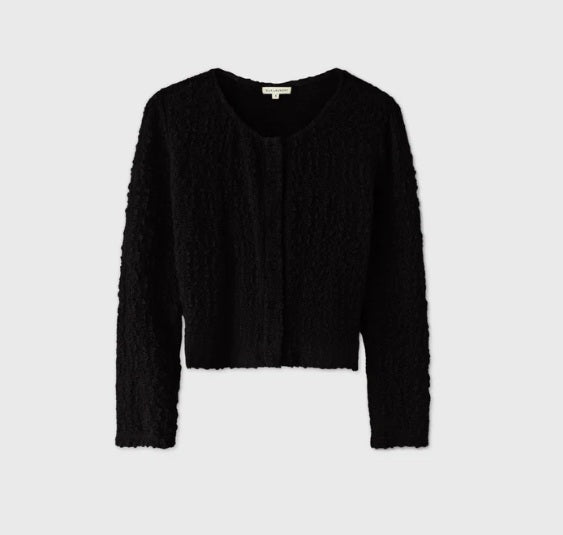 Silk Laundry - Pebble Long Sleeve Elena Top Black
