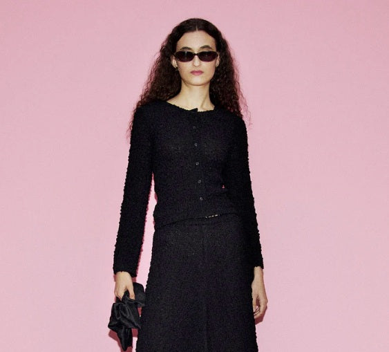 Silk Laundry - Pebble Long Sleeve Elena Top Black