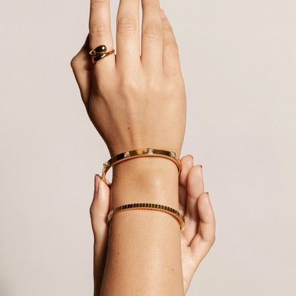 Silk &amp; Steel - Prism Bangle - Gold