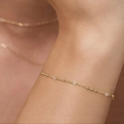 Silk &amp; Steel - Dotty Bracelet - Crystal Quartz/Silver