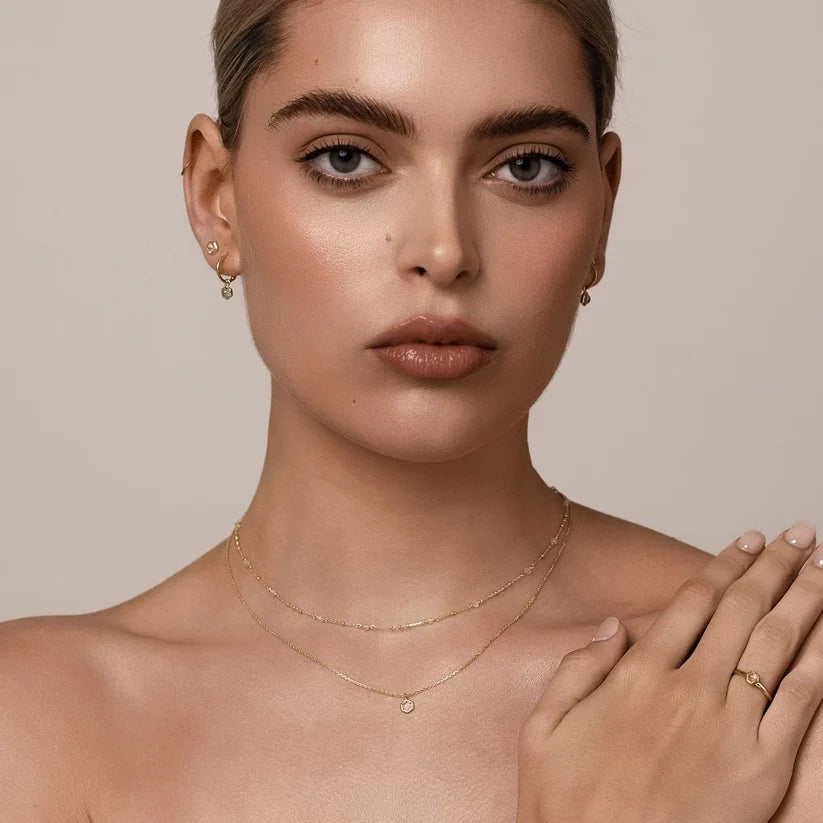 Silk &amp; Steel - Mini Harmony Necklace - Crystal Quartz/Gold