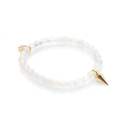 Silk &amp; Steel - Love Hate Bracelet - Rose Quartz &amp; Gold