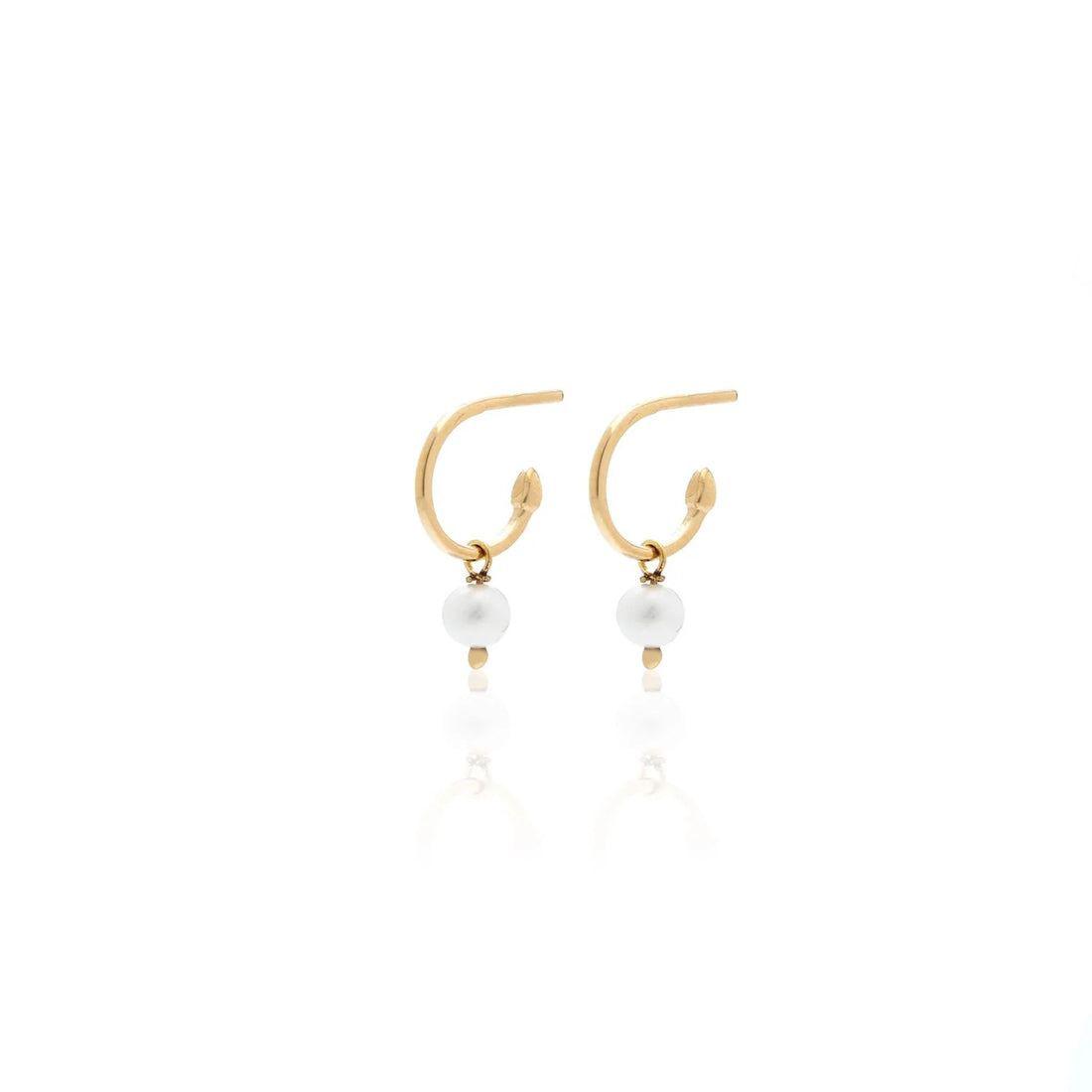 SILK &amp; STEEL - MINI PEARL HOOPS