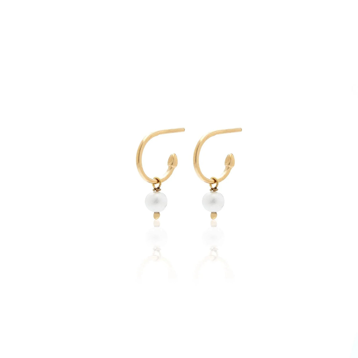 SILK &amp; STEEL - MINI PEARL HOOPS