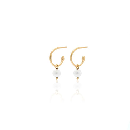SILK &amp; STEEL - MINI PEARL HOOPS