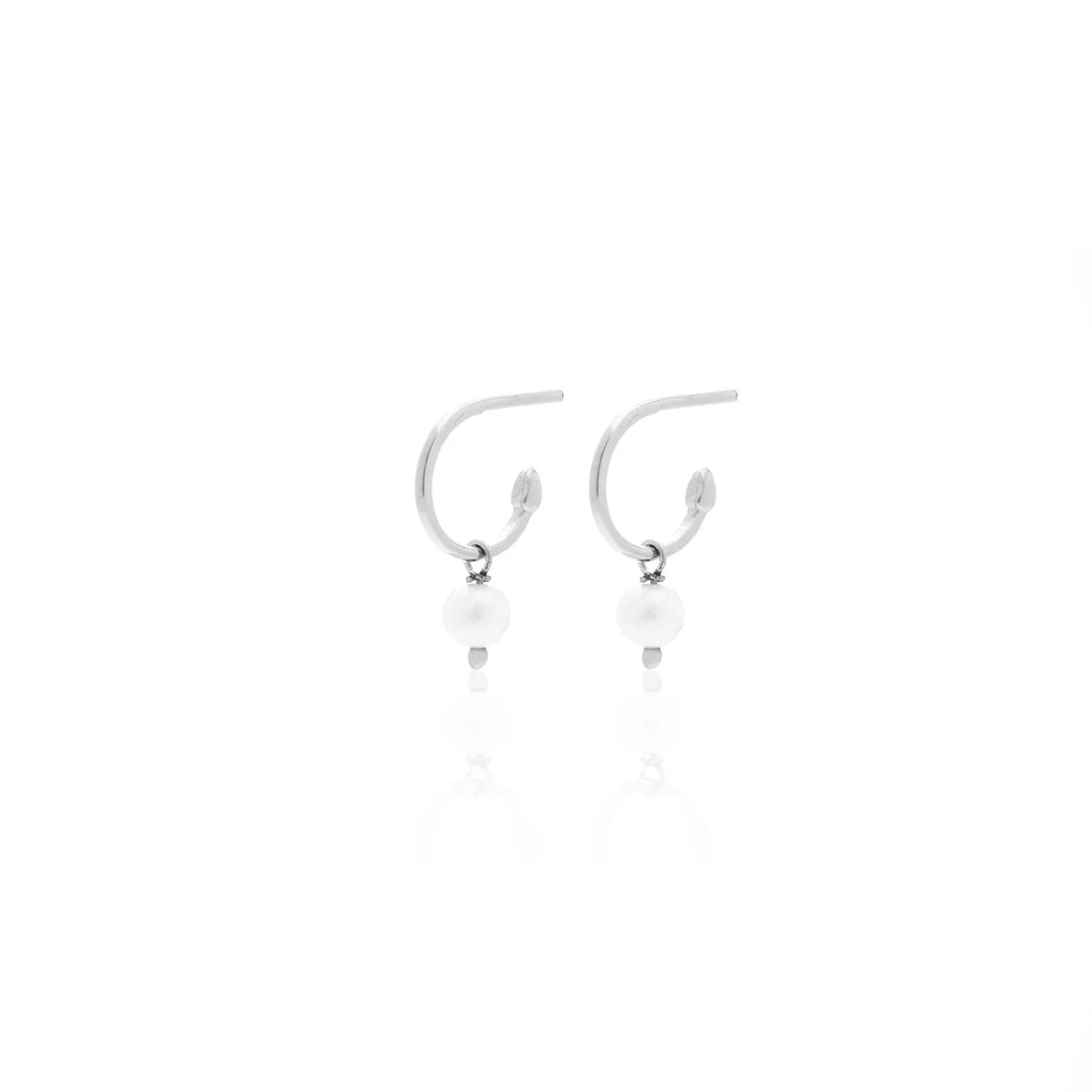 SILK &amp; STEEL - MINI PEARL HOOPS