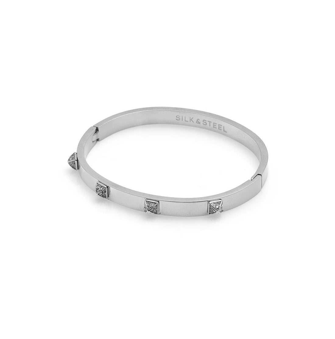 Silk &amp; Steel - Prism Bangle - Silver