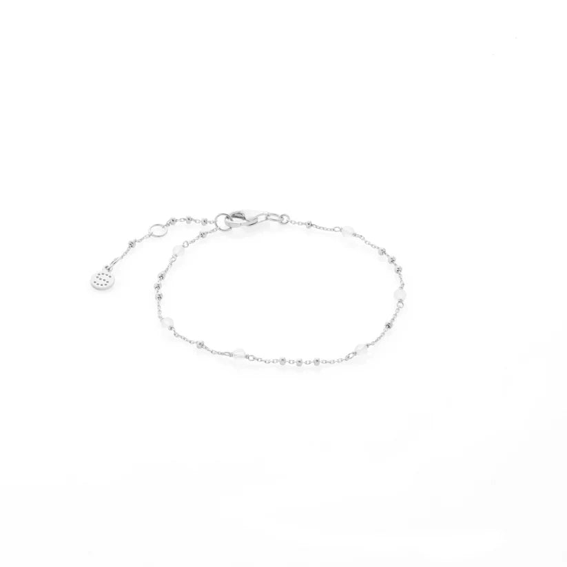 Silk &amp; Steel - Dotty Bracelet - Crystal Quartz/Silver