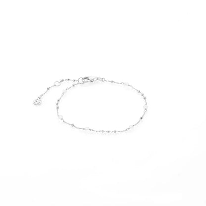 Silk &amp; Steel - Dotty Bracelet - Crystal Quartz/Silver
