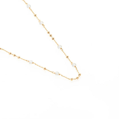 Silk &amp; Steel - Dotty Necklace - Crystal Quartz/Gold