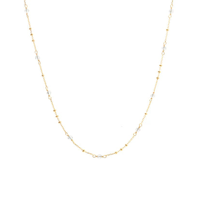 Silk &amp; Steel - Dotty Necklace - Crystal Quartz/Gold