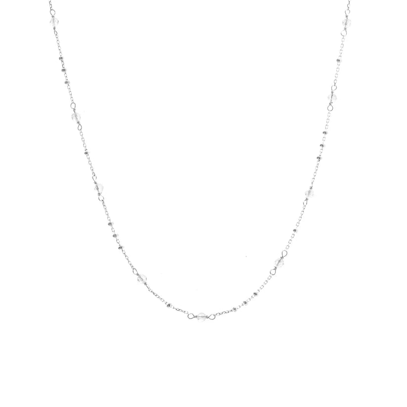 Silk &amp; Steel - Dotty Necklace - Crystal Quartz/Silver