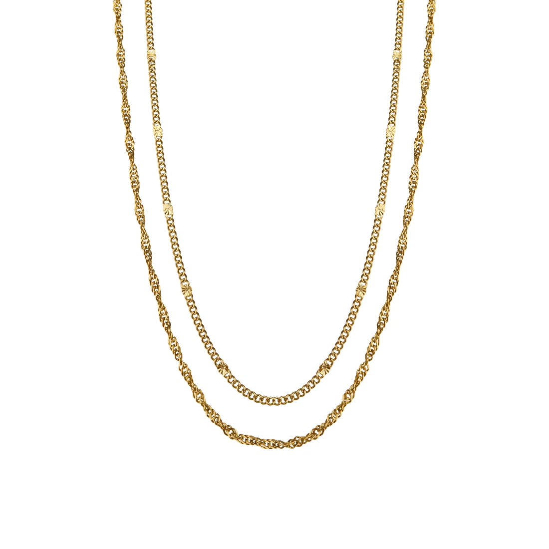 Silk &amp; Steel - Duo Necklace - Gold