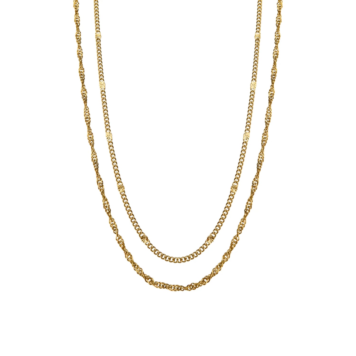 Silk &amp; Steel - Duo Necklace - Gold