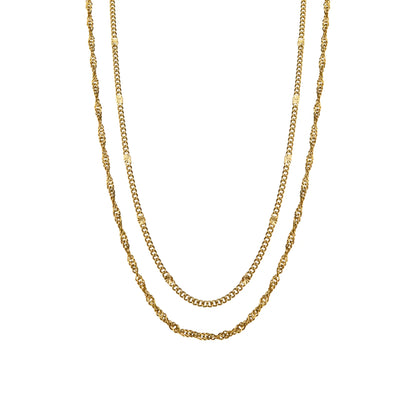 Silk &amp; Steel - Duo Necklace - Gold