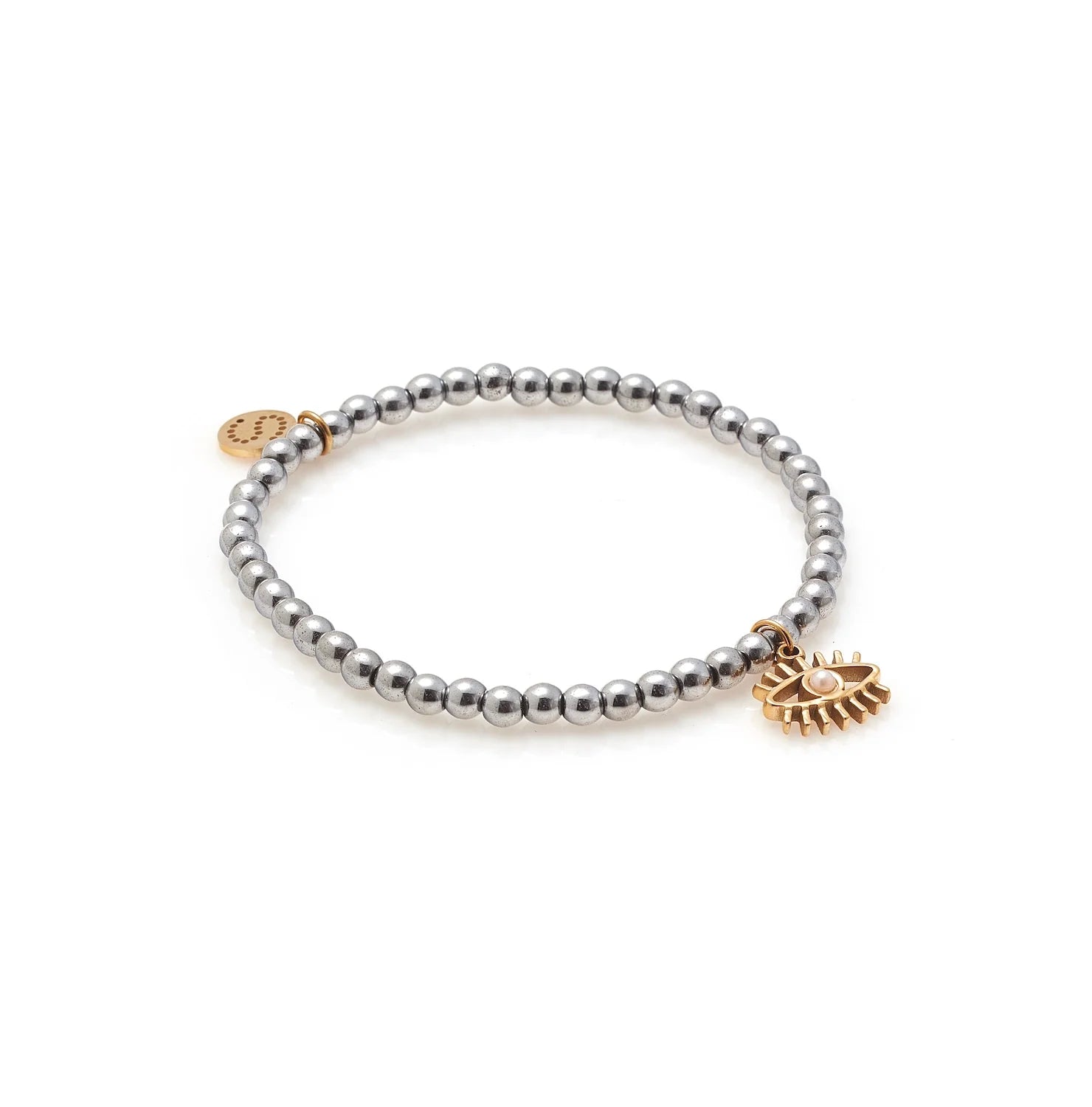 Silk &amp; Steel - Guardian Two-Tone Bracelet - Pearl + Silver + Gold