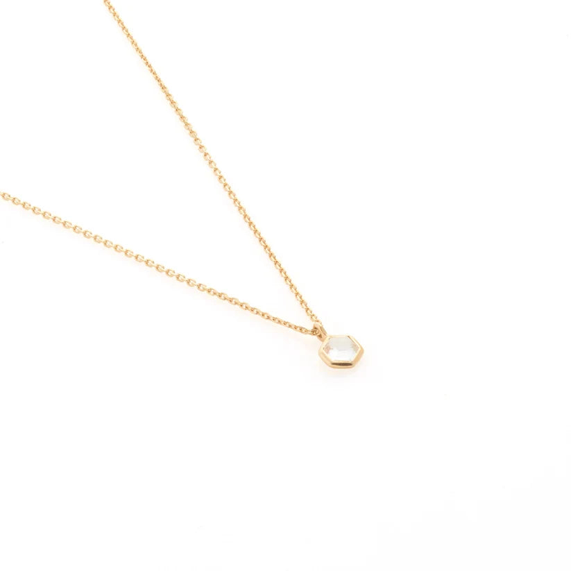 Silk &amp; Steel - Mini Harmony Necklace - Crystal Quartz/Gold