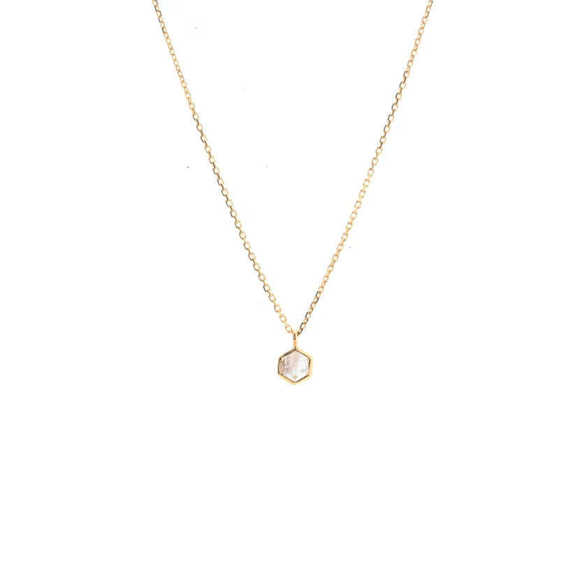 Silk &amp; Steel - Mini Harmony Necklace - Crystal Quartz/Gold