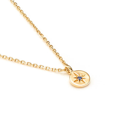 Silk &amp; Steel - Petite North Star Necklace Blue Sapphire