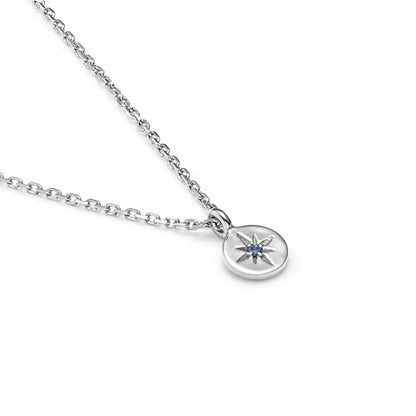 Silk &amp; Steel - Petite North Star Necklace Blue Sapphire