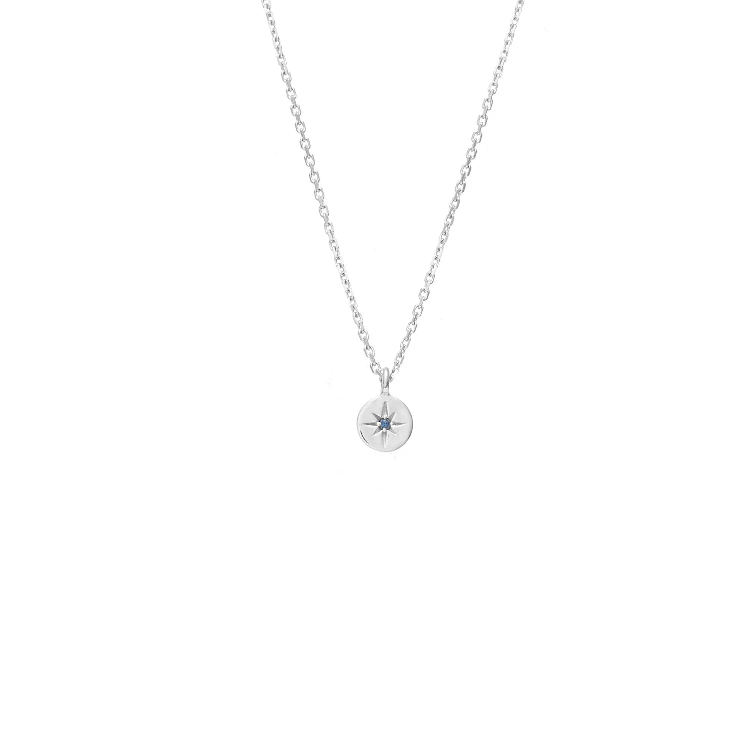 Silk &amp; Steel - Petite North Star Necklace Blue Sapphire