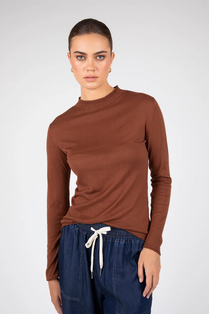 Marlow - Sunday Funnel Neck Top Cinnamon