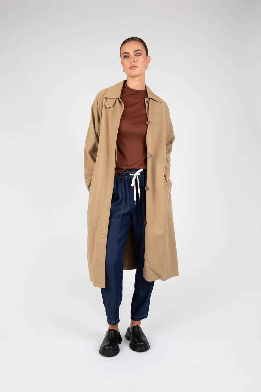 Marlow - Sunday Funnel Neck Top Cinnamon