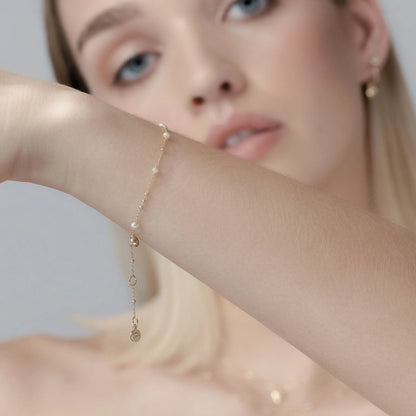 Silk &amp; Steel - Dotty Bracelet Pearl