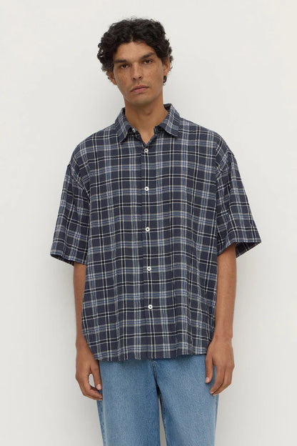 ASSEMBLY LABEL - TANE CHECK SHORT SLEEVE SHIRT - TRUE NAVY