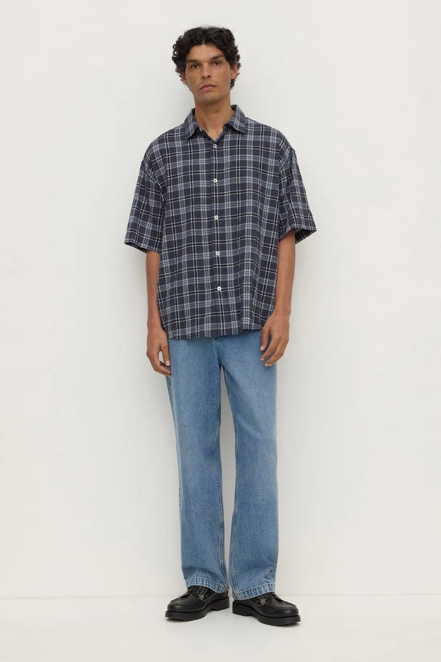 ASSEMBLY LABEL - TANE CHECK SHORT SLEEVE SHIRT - TRUE NAVY