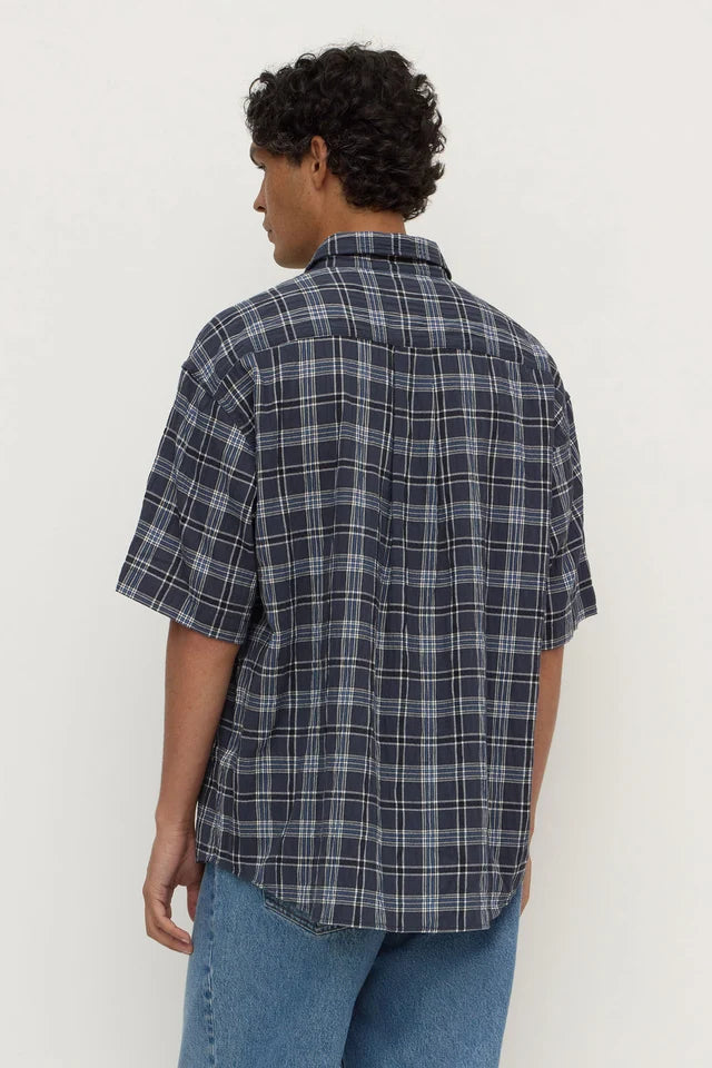 ASSEMBLY LABEL - TANE CHECK SHORT SLEEVE SHIRT - TRUE NAVY