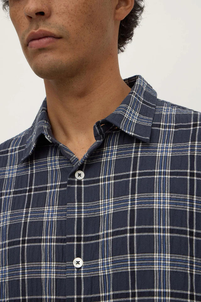 ASSEMBLY LABEL - TANE CHECK SHORT SLEEVE SHIRT - TRUE NAVY