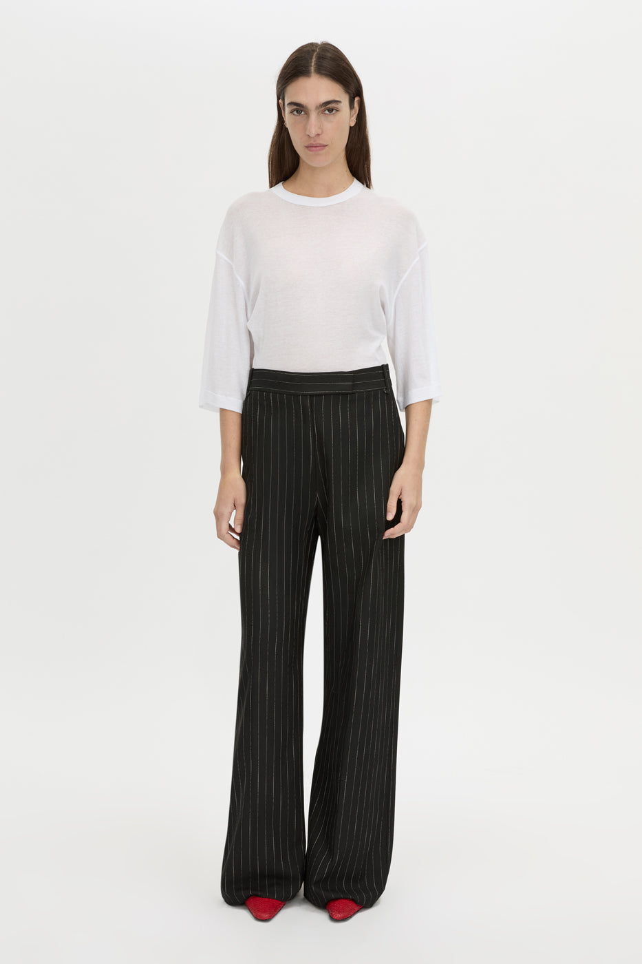 CAMILLA &amp; MARC - ALVAR WIDE LEG PANT - BLACK/WHITE STRIPE