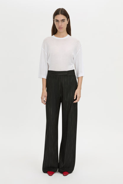 CAMILLA &amp; MARC - ALVAR WIDE LEG PANT - BLACK/WHITE STRIPE
