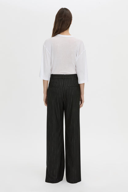 CAMILLA &amp; MARC - ALVAR WIDE LEG PANT - BLACK/WHITE STRIPE