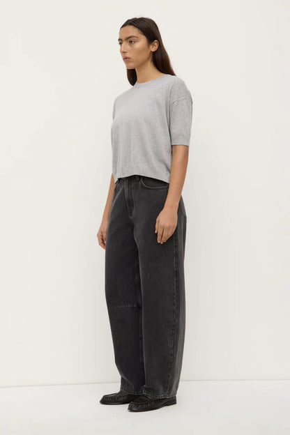 Assembly Label - Vanya Cotton Cashmere Knit Tee - Grey Marle