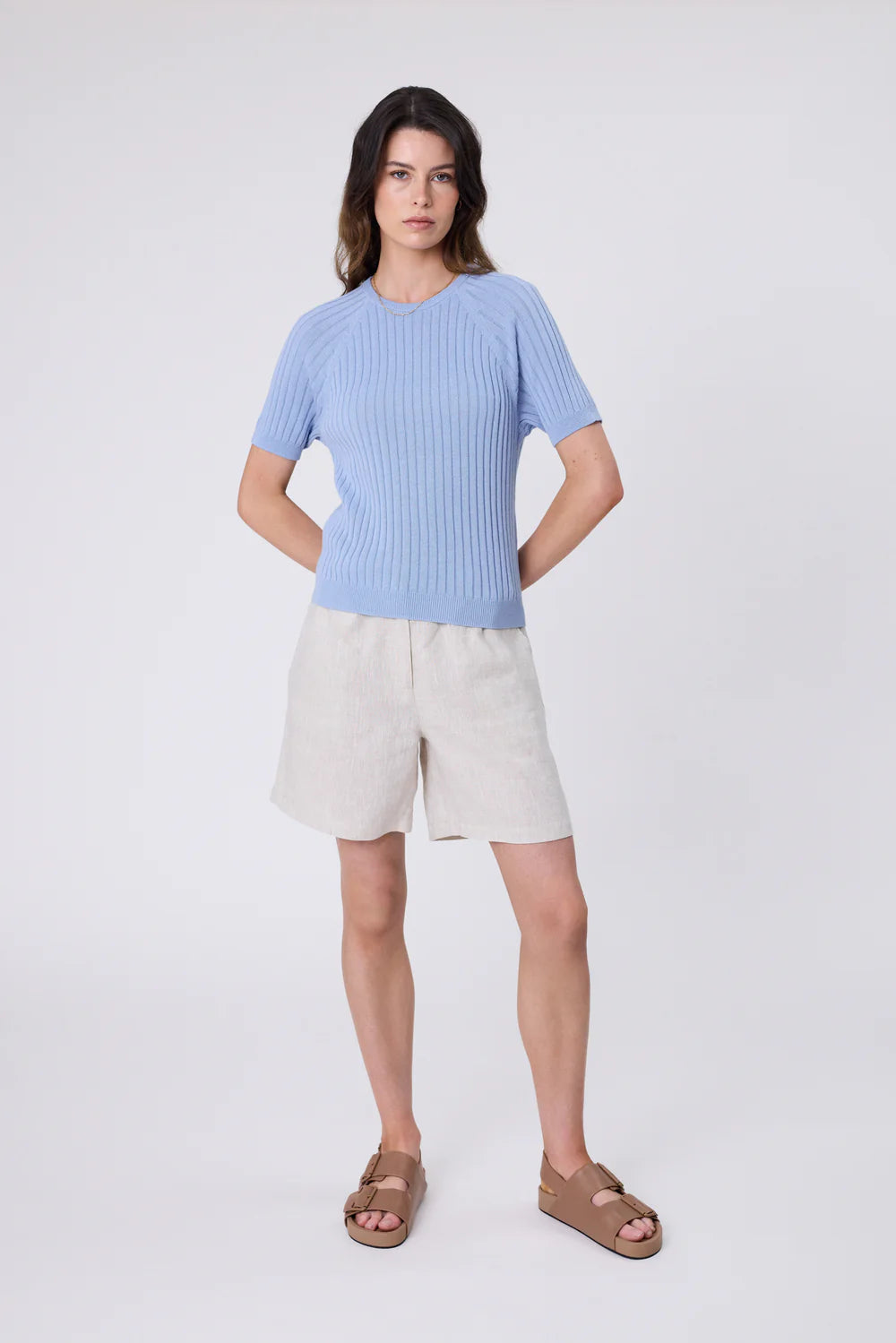 Marlow - Wisp Knit Tee - Blue Smoke