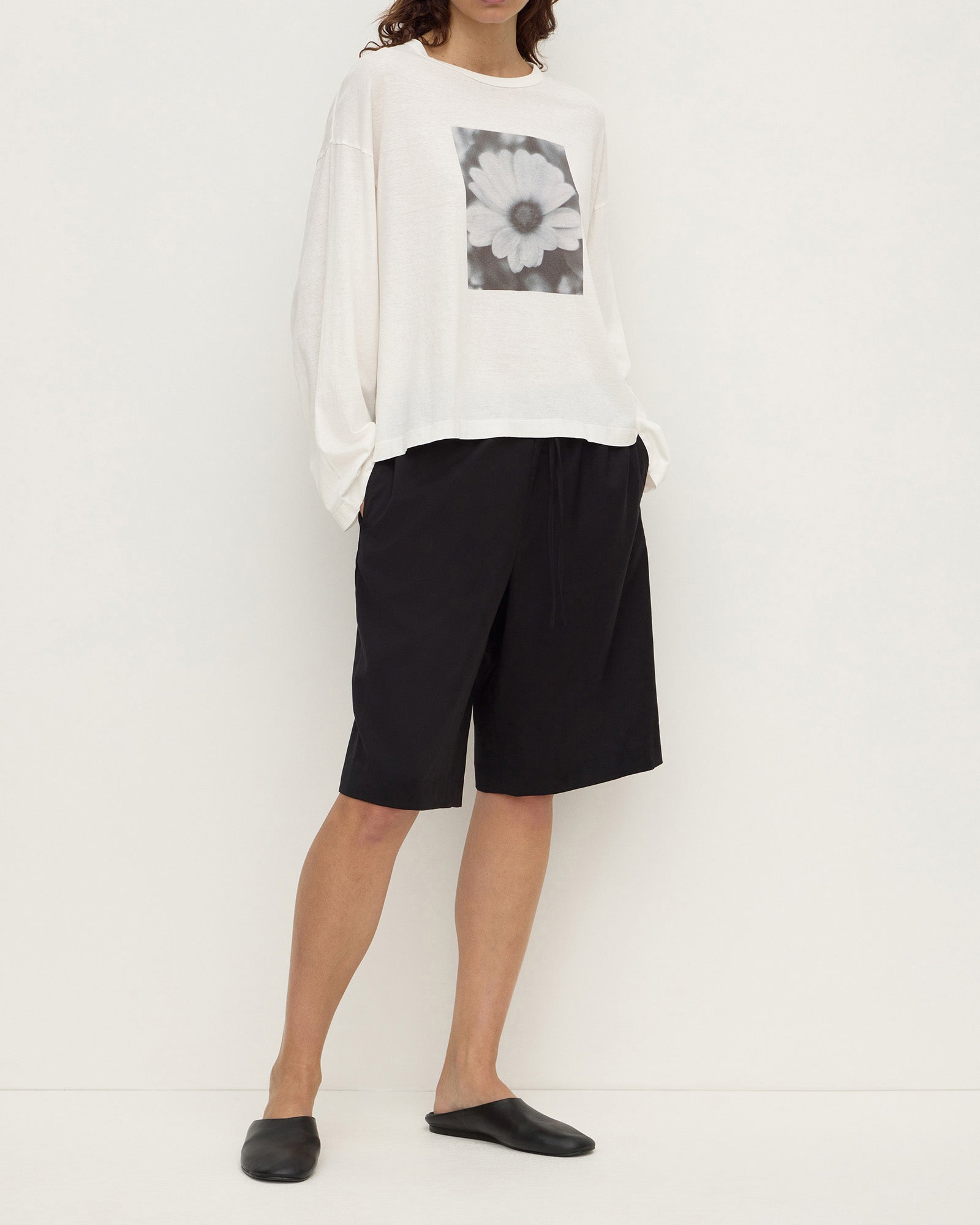 Assembly Label - Flora Wide Long Sleeve Tee - Antique White