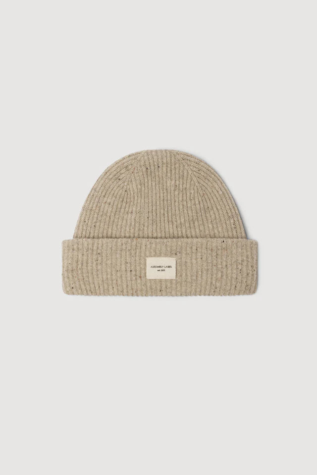 Assembly Label - Wool Rib Beanine - Stone Marle