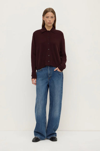 Assembly Label - Wool Cashmere Kint Cardigan - Dark Merlot