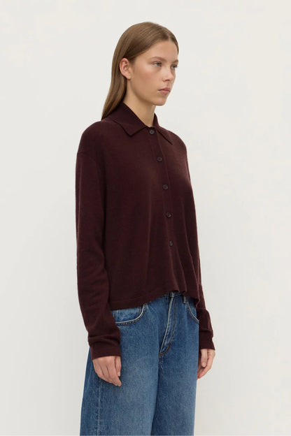 Assembly Label - Wool Cashmere Kint Cardigan - Dark Merlot