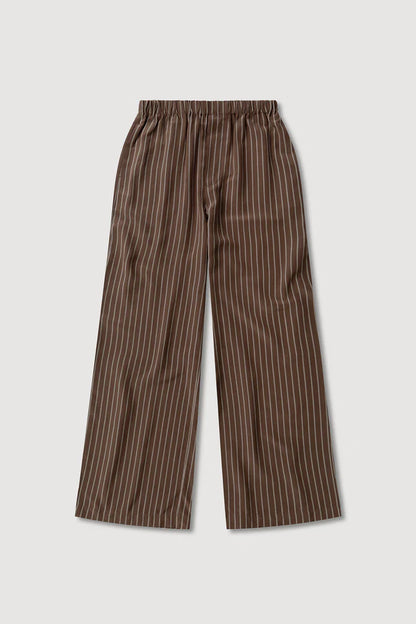 Assembly Label -Zayla Silk Stripe Pant - Cream/Espresso