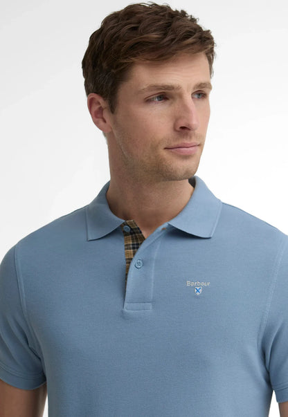 BARBOUR - TARTAN PIQUE TAILORED POLO SHIRT - TARN BLUE
