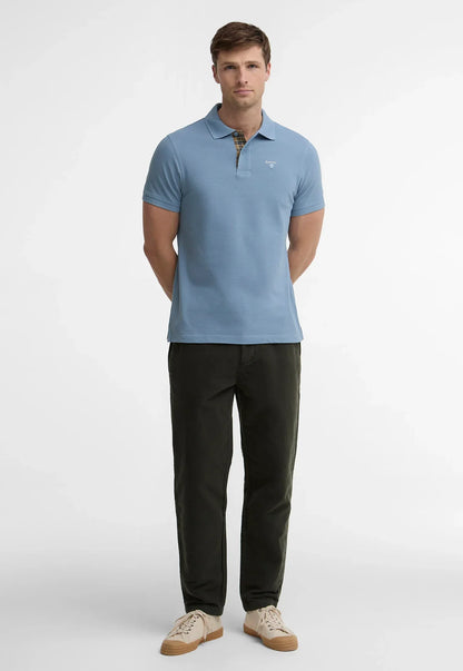 BARBOUR - TARTAN PIQUE TAILORED POLO SHIRT - TARN BLUE