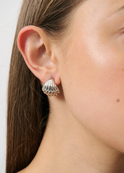 ANNA ROSSI - ELLY RIBBED EARRING - SILVER
