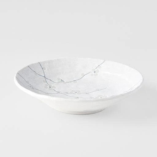 Naibu -White Blossom Large Shallow Bowl