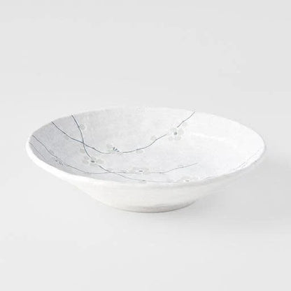 Naibu -White Blossom Large Shallow Bowl